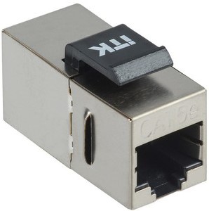 Адаптер проходной ITK CS7-1C5EF Keystone RJ45 кат.5E FTP стальной