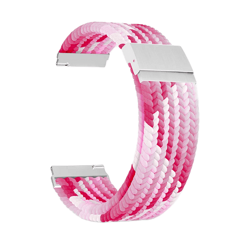Ремешок на руку Lyambda DSN-13-22-PK плетеный нейлоновый для часов 22 mm pink/white