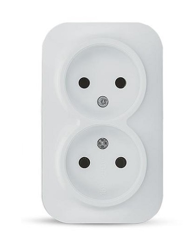 Розетка TOKOV ELECTRIC TKE-FR-R2-C01 2-м ОП Frea 16А IP20 250В без заземл. АБС-пластик бел