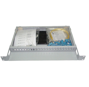 Кросс оптический стоечный Vimcom СКРУ-1U19-B24-SC AD-SС-MM50+PT-MM50-SС-1-PA 1U 19 24 порта SС MM(50/125), со столом (с комплектом розеток и пигтейло