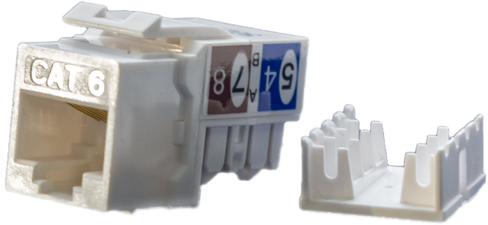 Вставка Hyperline KJ9-8P8C-C6-90-WH Keystone Jack RJ-45(8P8C), категория 6, белая