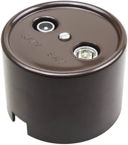Розетка Bironi B1-305-22 пластик, коричневый, ТV/FM