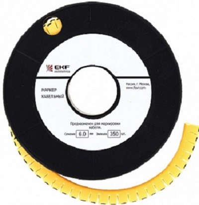 Маркер на кабель EKF plc-KM-4-4 4,0 мм2 4 (500 шт.) (ЕС-2)