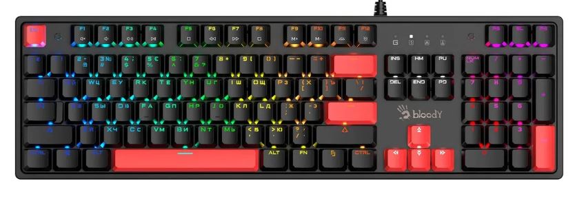 Клавиатура A4Tech Bloody S520N 2047846 механическая, черная, USB, LED, 104 клавиши