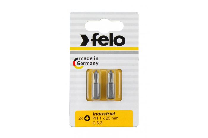 Бита Felo 02201036 крестовая PH 1X25, серия Industrial, 2 шт в блистере