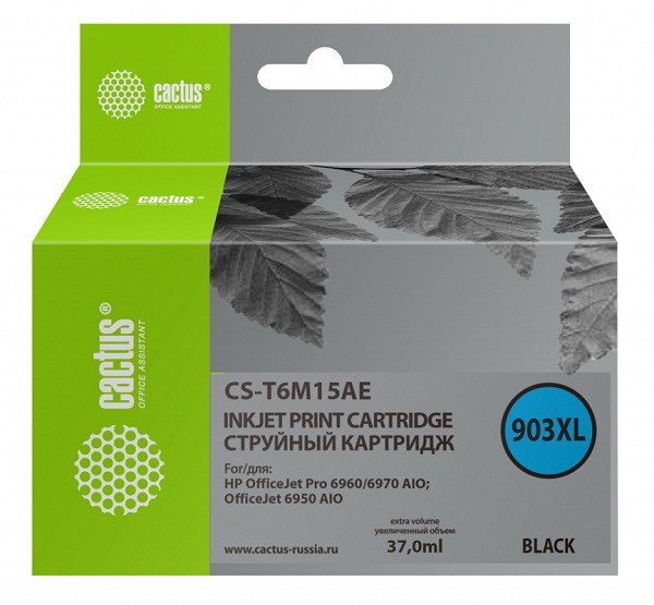 Картридж Cactus CS-T6M15AE черный (37мл) для HP OJP 6950/6960/6970