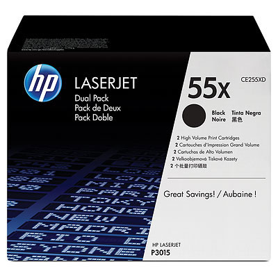 Картридж HP 55X CE255XD для принтера LaserJet P3015/M525f 12500 стр двойная упаковка