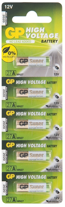 Батарейка GP Super Alkaline 27A MN27 27A-BC5 12V, 5шт
