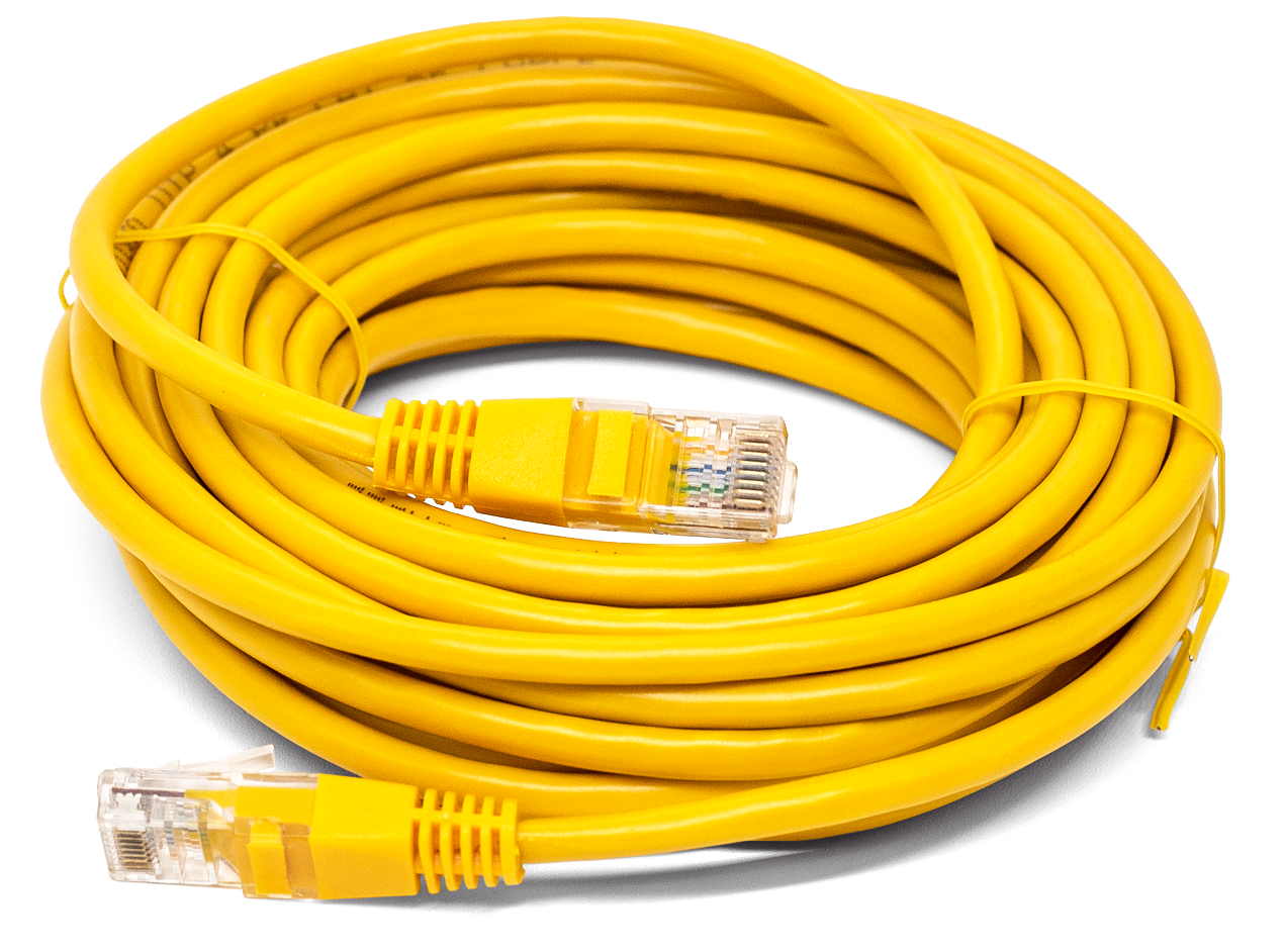 Кабель патч-корд U/UTP 5e кат. 10м Filum FL-U5-10M-Y 26AWG(7x0.16 мм), омедненный алюминий (CCA), PVC, жёлтый
