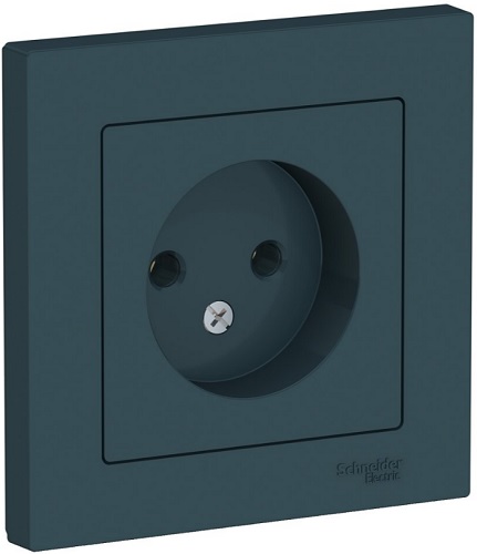 Розетка без заземления Systeme Electric ATN000840 AtlasDesign 16А, в сборе, Изумруд