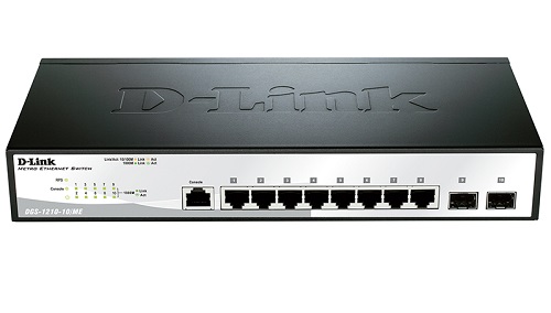 Коммутатор D-link DGS-1210-10/ME/A1A 8x10/100/1000Mbps, 2 Gigabit SFP, L2, 19'