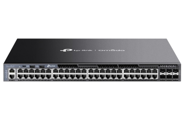 Коммутатор управляемый TP-LINK SG6654X cтекируемый 3-го уровня Omada с 48 гигабитными портами PoE+ и 6 портами SFP+