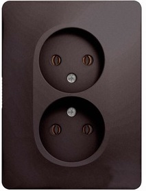 Розетка Schneider Electric GSL001320 GLOSSA двойная без заземления в сборе (графит)