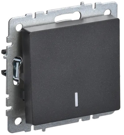 Выключатель IEK BR-V10-1-10-K02 1-кл. СП BRITE ВС10-1-1-БрЧ 10А с инд. черный