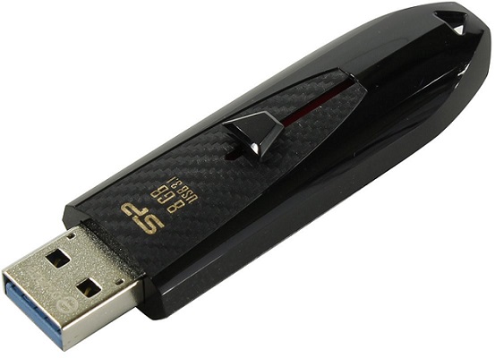 Накопитель USB 3.1 8GB Silicon Power Blaze B25 SP008GBUF3B25V1K чёрный