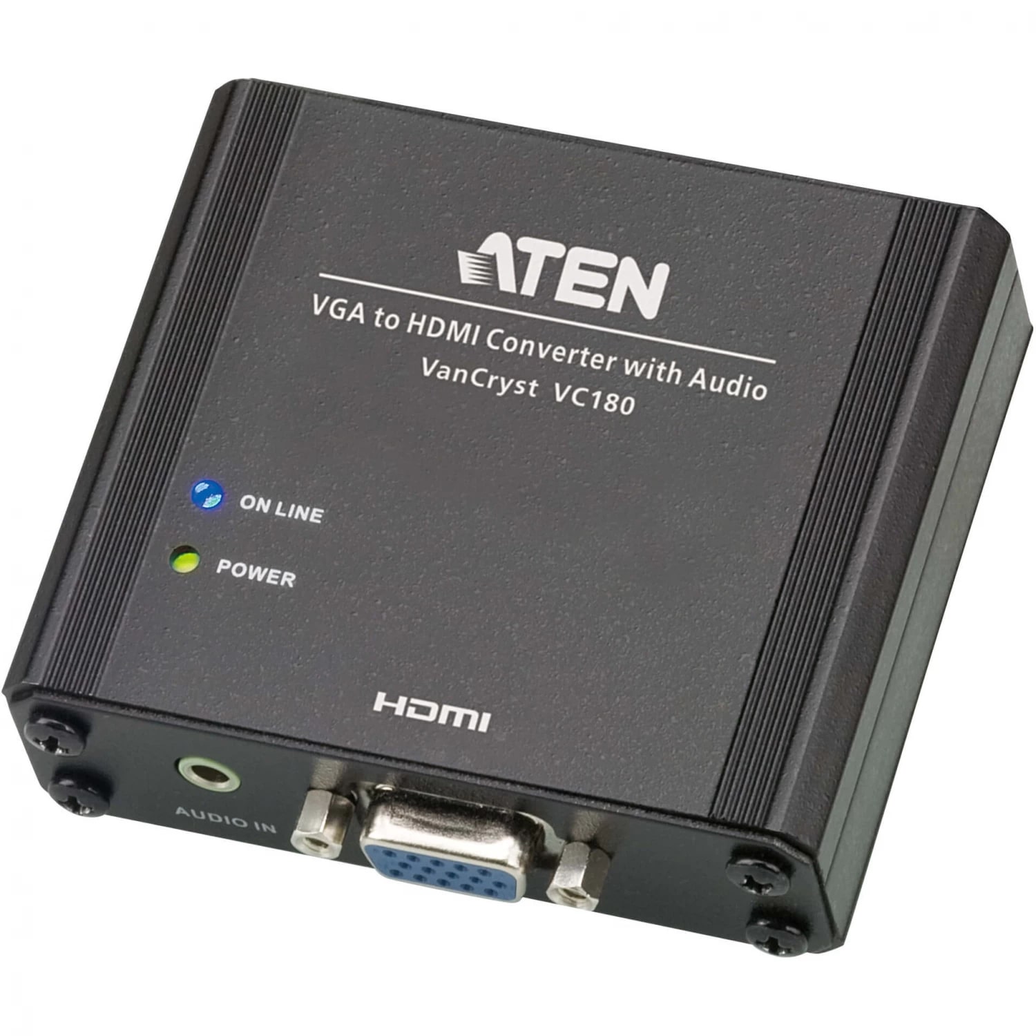Конвертер Aten VC180-AT-G converter, VGA+AUDIO>HDMI, HD-DB15+MINI-JACK>HDMI, Female, DC 5.3V, (1920x1200 DDC2B;1080p)