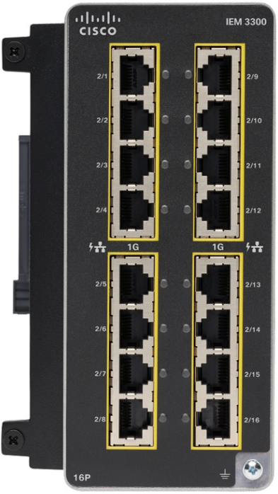 Сетевой модуль Cisco IEM-3300-16P= Catalyst IE3300 with 16 GE PoE/PoE+ Copper, Expansion Module