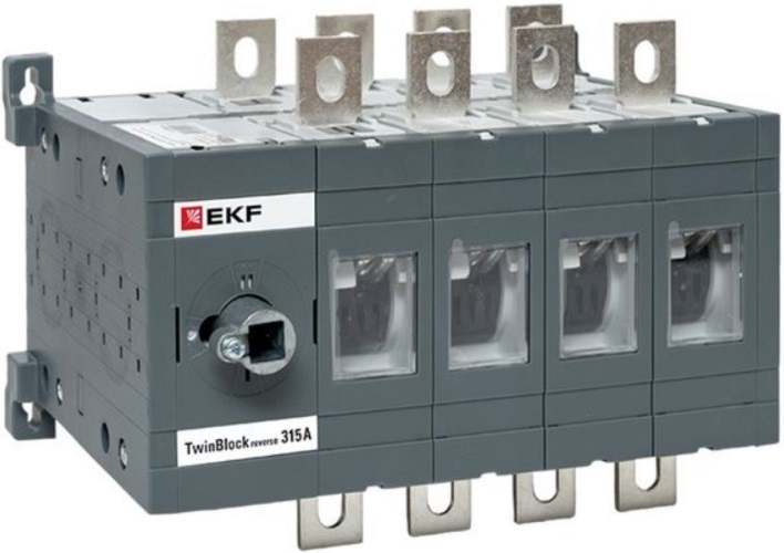 Рубильник EKF tb-s-315-4p-rev 315A 4P реверсивный без рукоятки управления TwinBlock