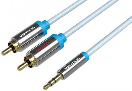 Кабель акустический Vention P550AC300-S Jack 3,5 mm M/2RCA M, 3 м, серый