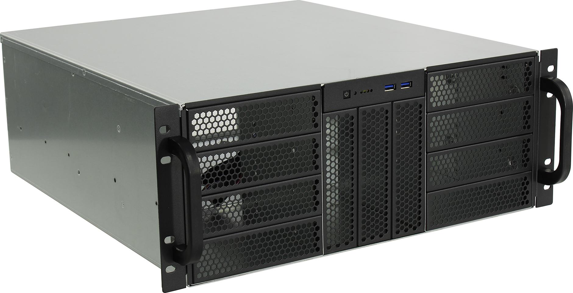 Корпус серверный 4U Procase RE411-D11H0-FE-65-F 11x5.25+0HDD, черный,без блока питания,глубина 650мм,MB EATX 12x13, панель вентиляторов 3*120x25 PWM