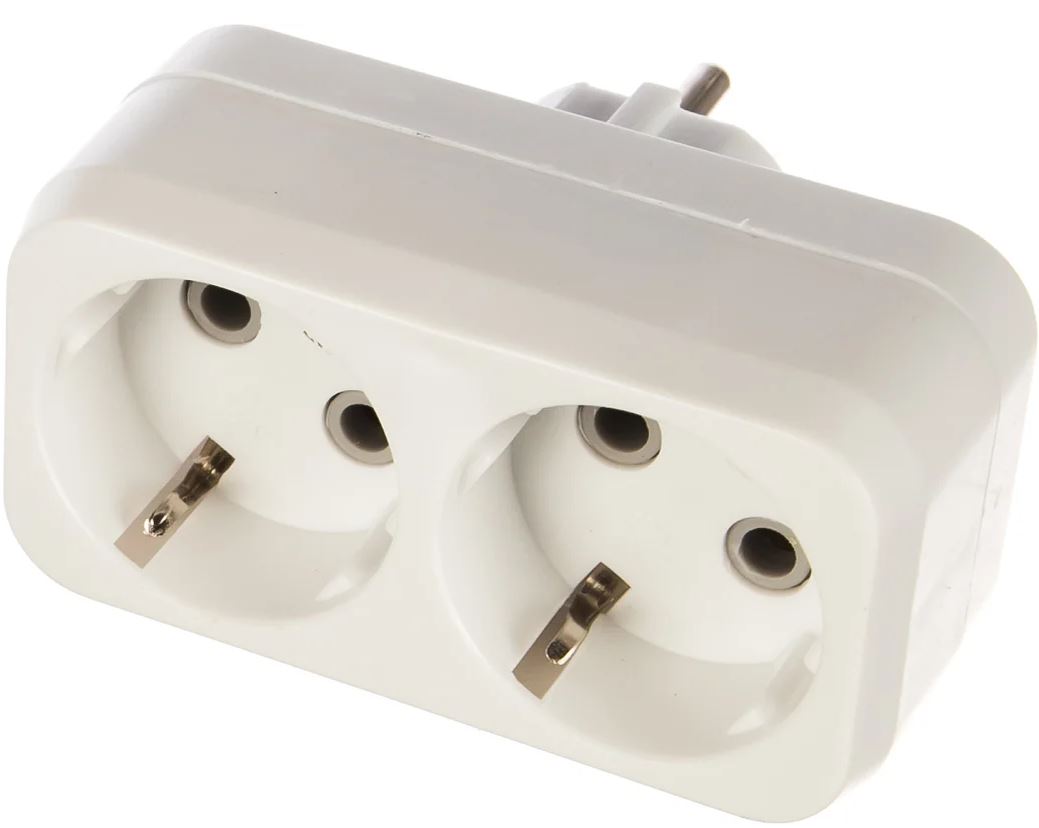 Разветвитель SmartBuy SBE-16-A02-2z блок на 2 гнезда с заземлением плоский 16А 250B (1/100)