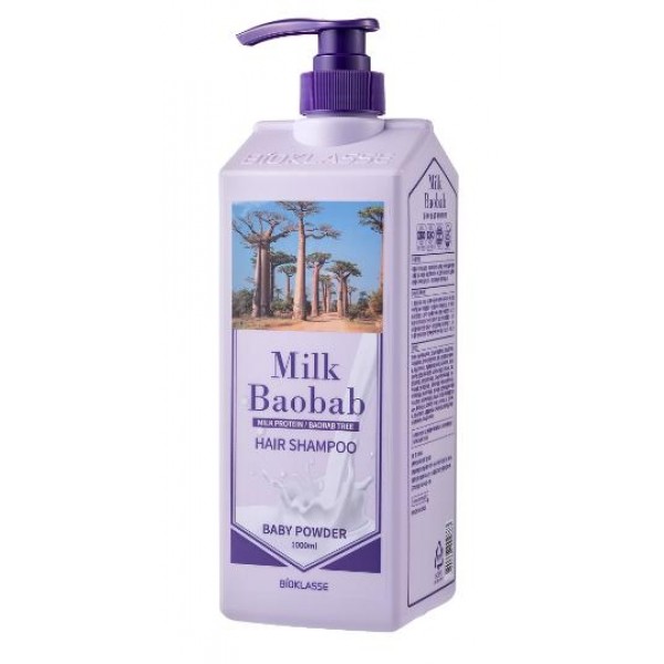 Для всех типов волос шампунь для волос с ароматом детской пудры milkbaobab shampoo baby powder