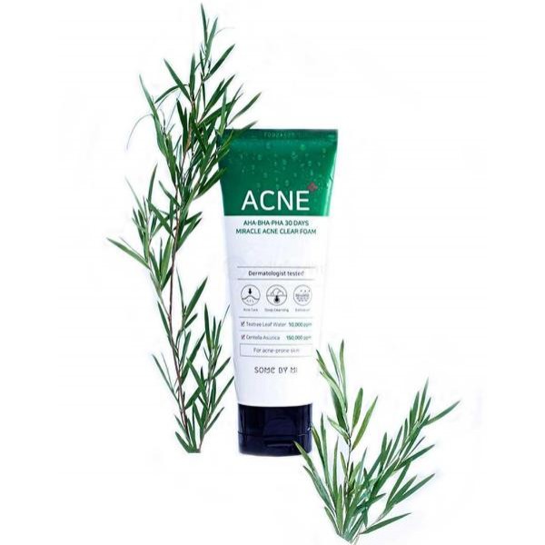 очищающая пенка для проблемной кожи с кислотами some by mi aha-bha-pha 30 days miracle acne clear foam
