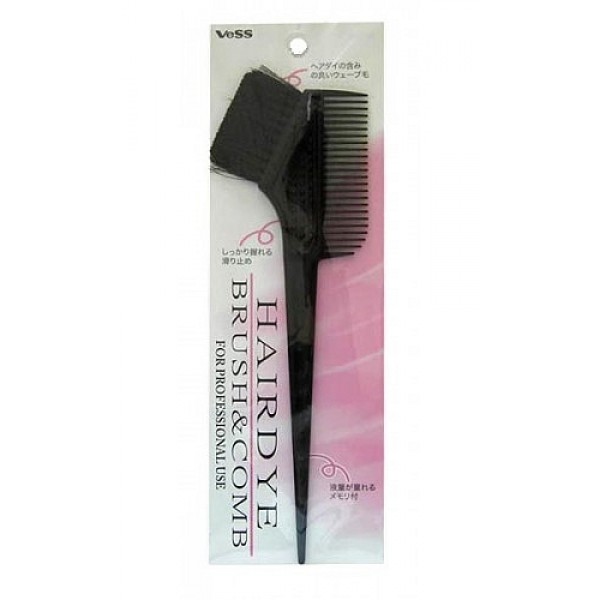 гребень c щеткой для окрашивания волос малый vess hairdye brush and comb small