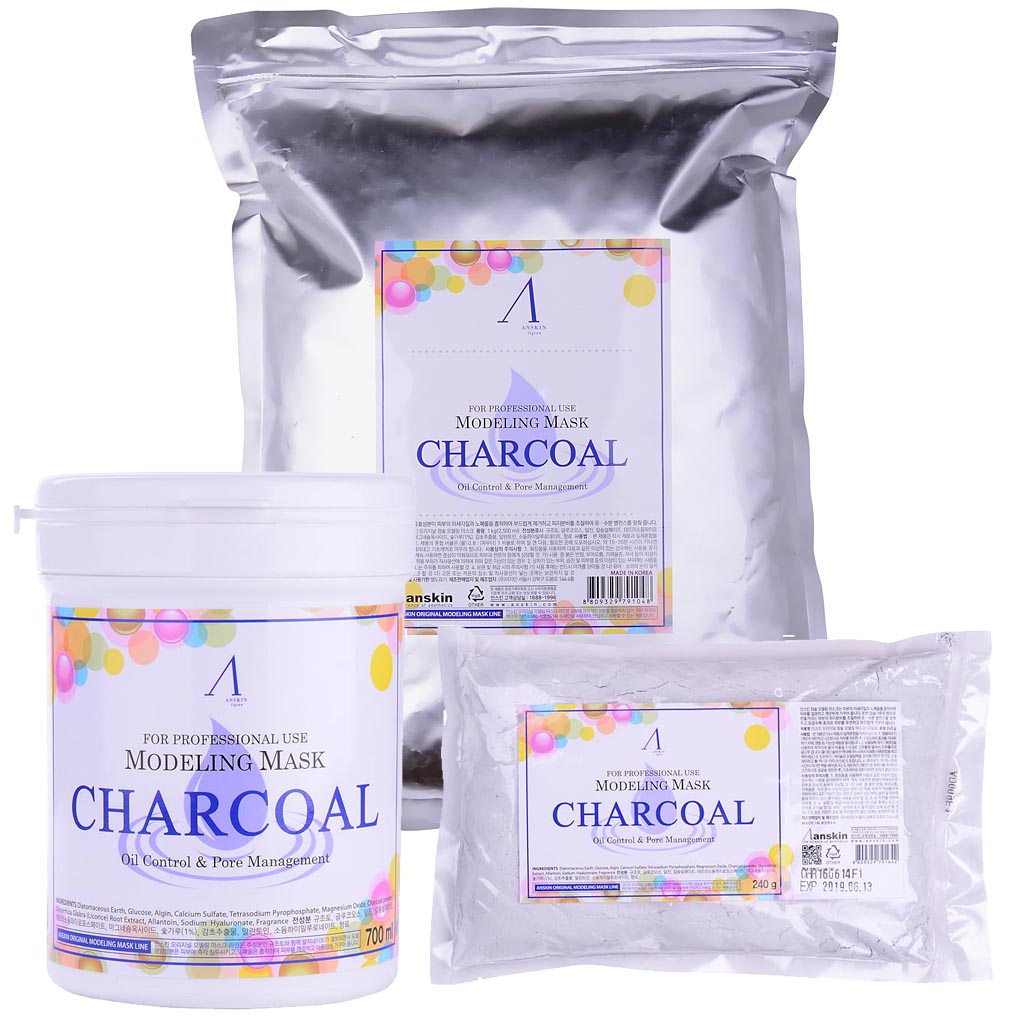 маска альгинатная для жирной кожи с расширенными порами anskin charcoal modeling mask