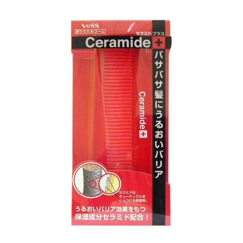  расческа для увлажнения и смягчения волос с церамидами складная vess ceramide brush