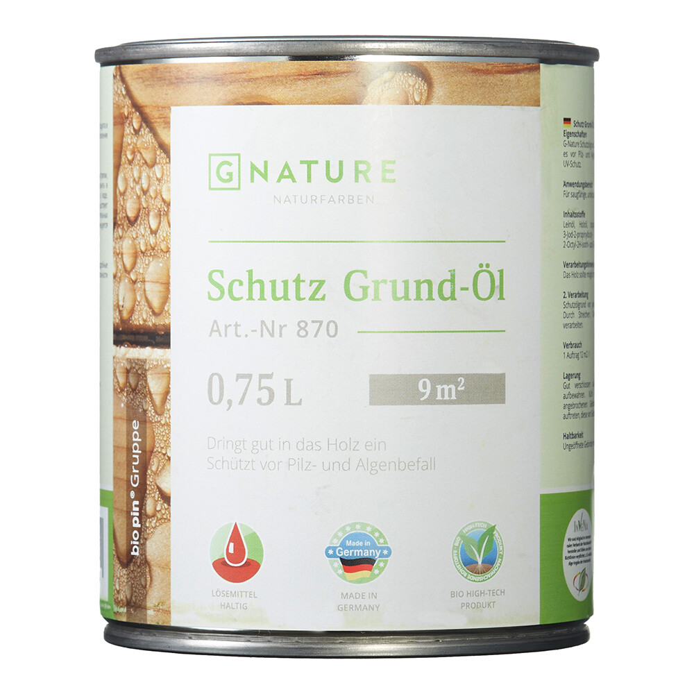 Масло-грунт GNature Schutz Grund-Öl для наружных деревянных поверхностей бесцветный 0,75 л