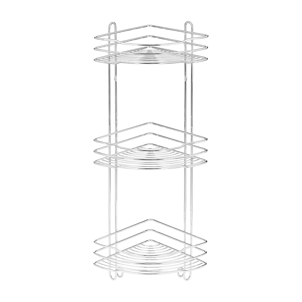 Полка для ванной ЧМЗ Стамбул угловая трехъярусная 222х222х720 мм металл хром (501-006-01)