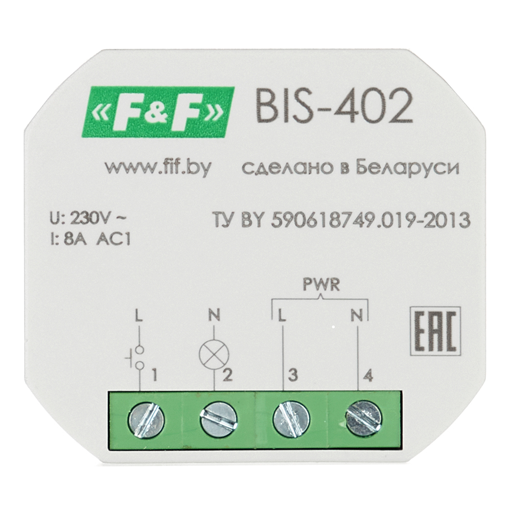  Реле импульсное Евроавтоматика BIS-402 220 В 8 А тип AC 1P+N