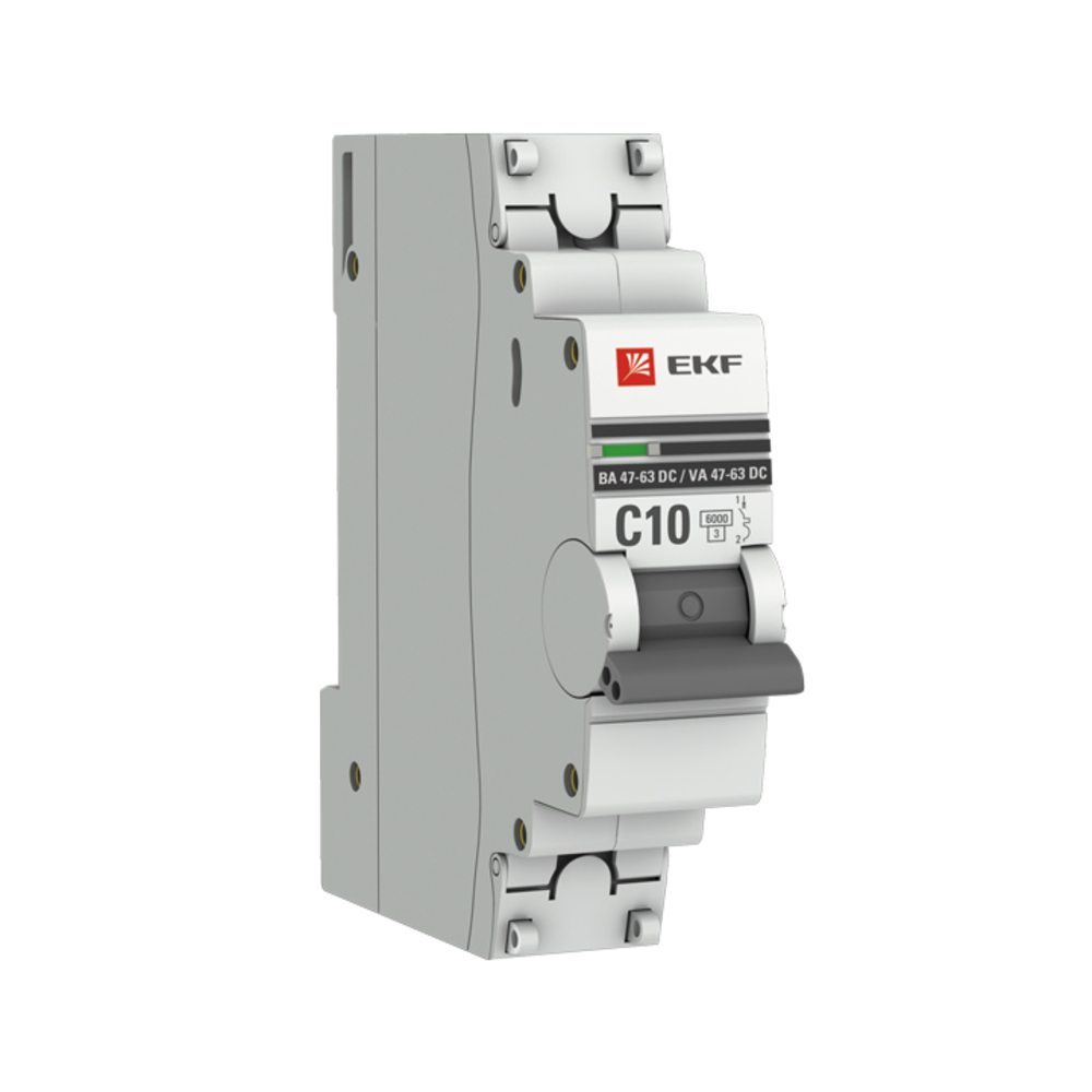 Автоматический выключатель модульный EKF PROxima ВА 47-63 DC 1Р 10А тип C 6 кА 230 В (mcb4763-DC-1-10C-pro)