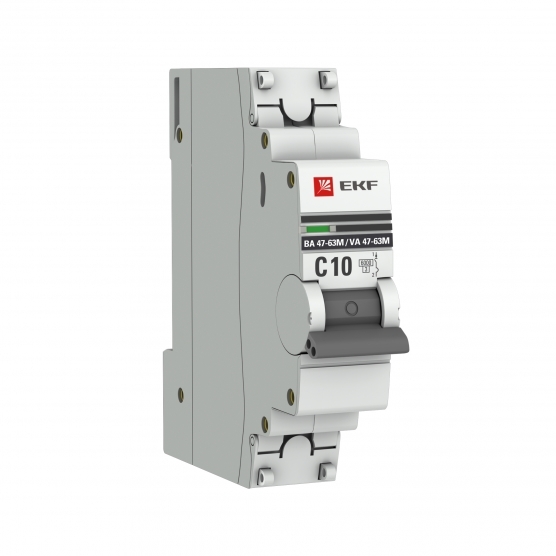 Автоматический выключатель модульный EKF PROxima ВА 47-63M 1Р 10А тип C 6 кА 230 В (mcb4763m-6-1-10C-pro)