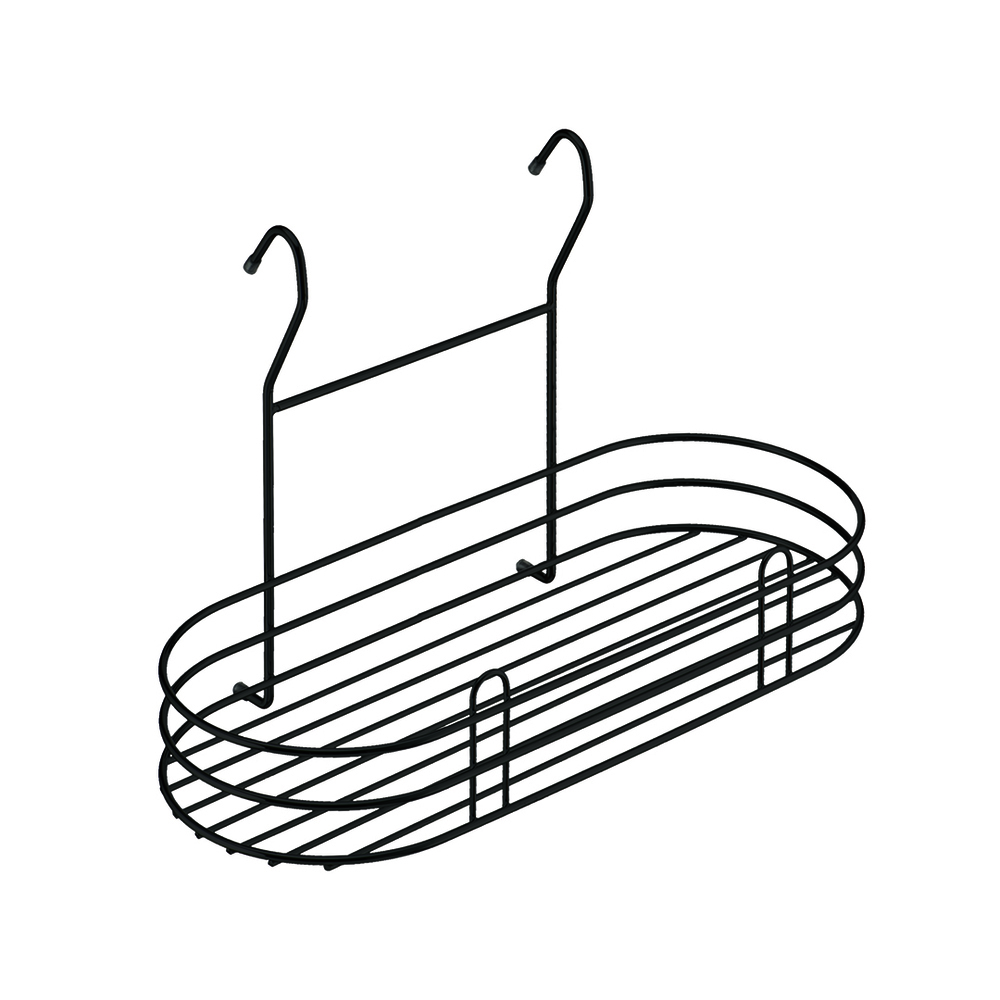 Полка на рейлинг овальная 400х185х250 мм черная матовая (LE 560 BL)