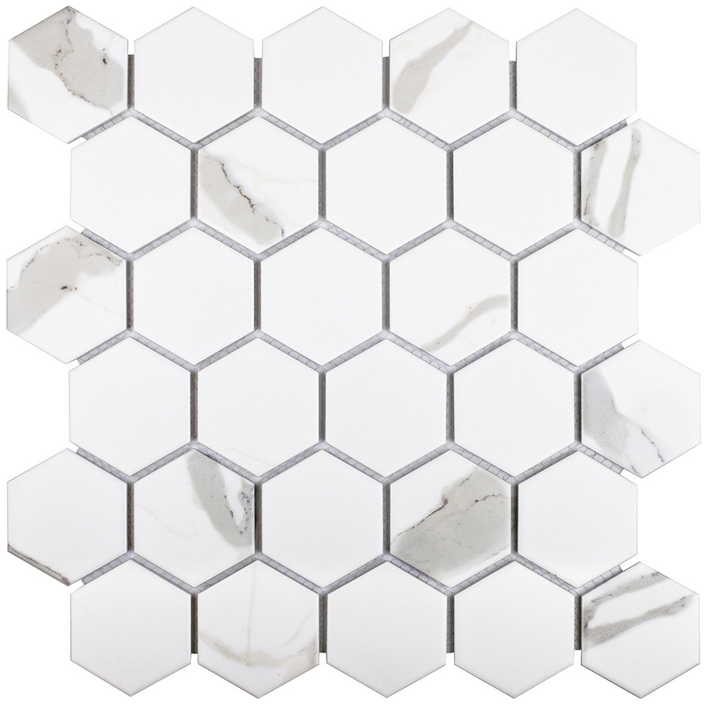 Плитка-мозаика Мозаика Starmosaic Hexagon серая керамическая 278х265х6 мм матовая