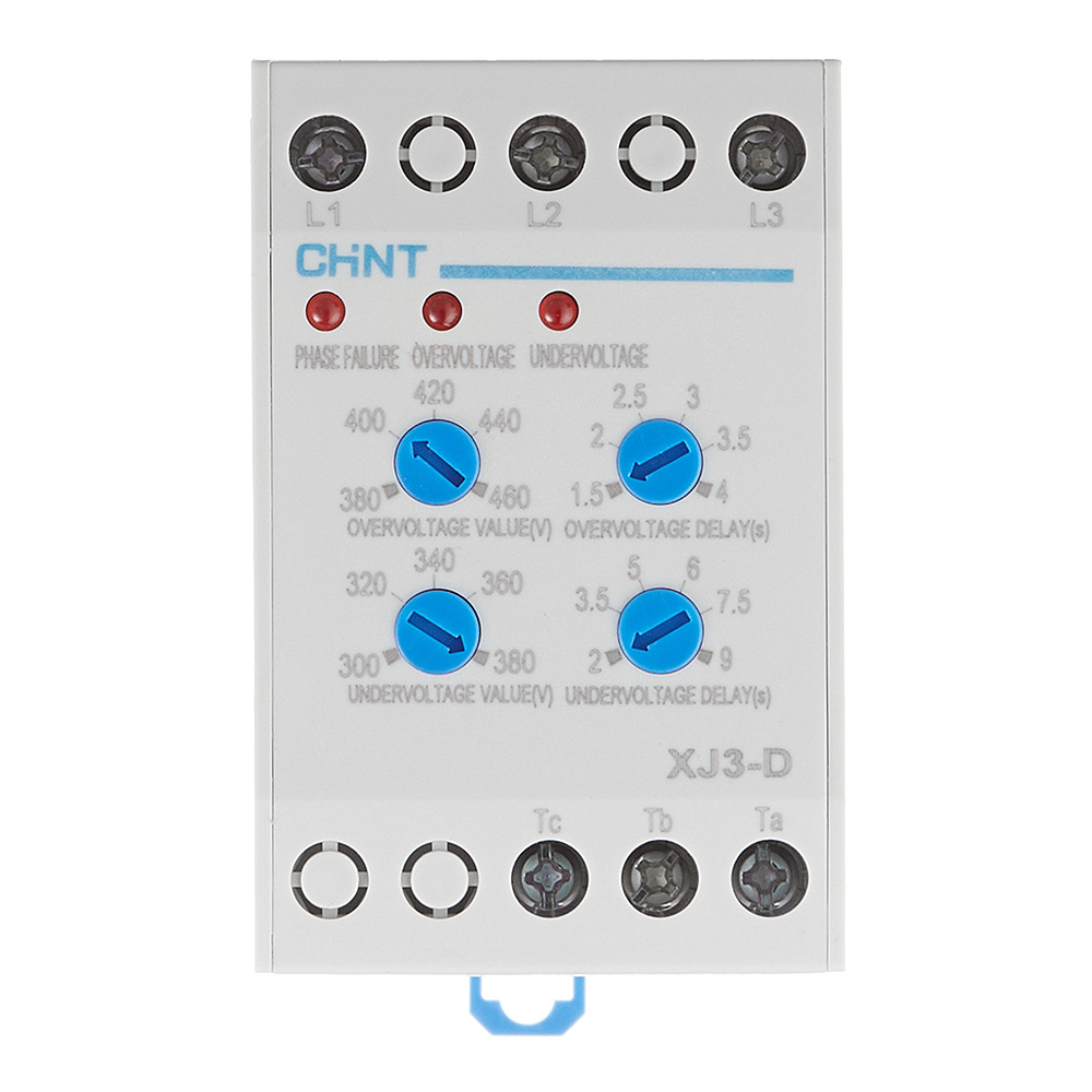   Петрович Реле контроля фаз модульное Chint XJ3-D (284003) T1-T2 380 В 5 А тип AC 1P