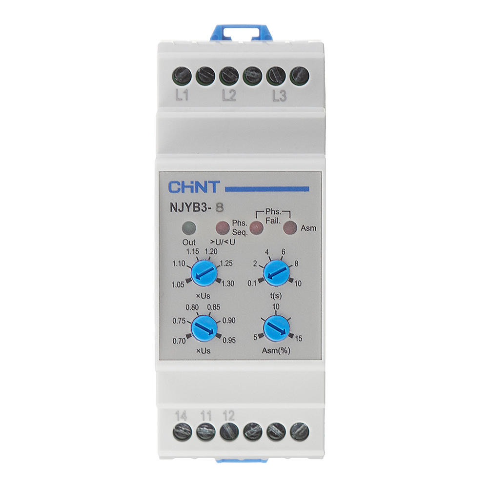   Петрович Реле контроля фаз модульное Chint NJYB3-8 (636033) T1-T2 380 В тип AC 1P