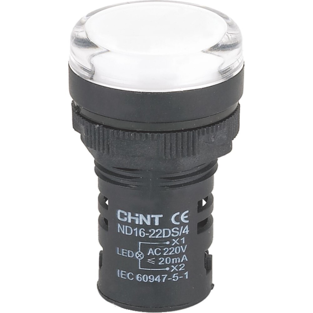 Лампа сигнальная Chint ND16-22DS/4 230 В IP40 белая (593085)