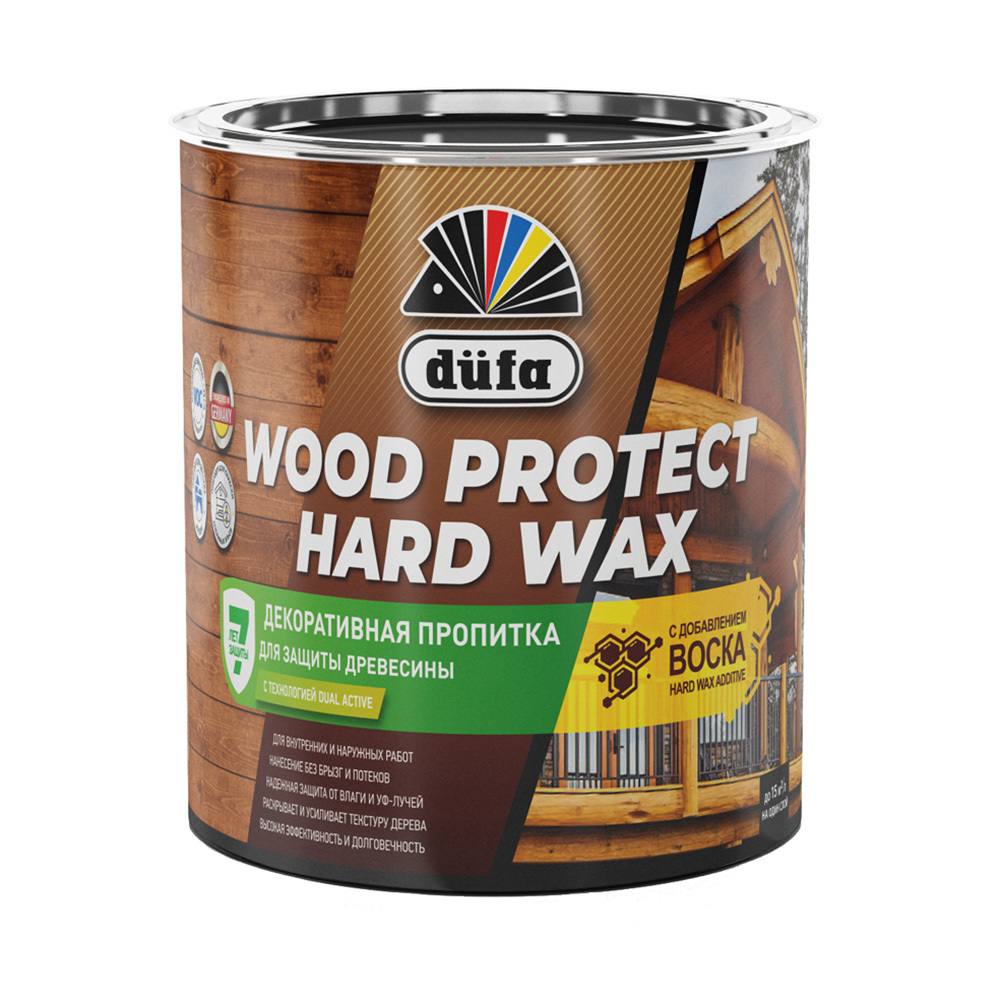 Антисептик Dufa Wood Protect Hard Wax декоративный для дерева бук 0,75 л