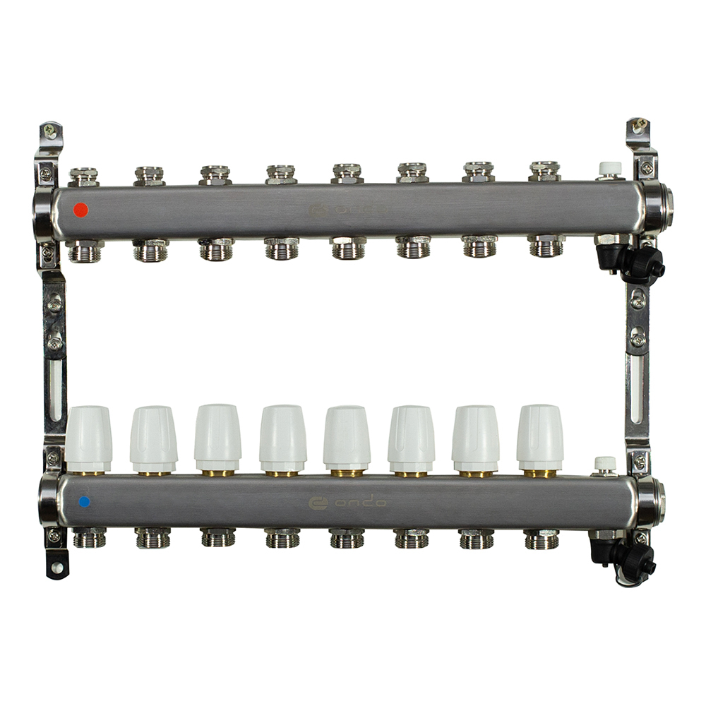 Насосно-смесительные узлы и модули для тёплого пола Коллекторная группа Ondo 1 ВР(г) х 8 выходов 3/4 НР(ш) ЕК х 1 ВР(г)