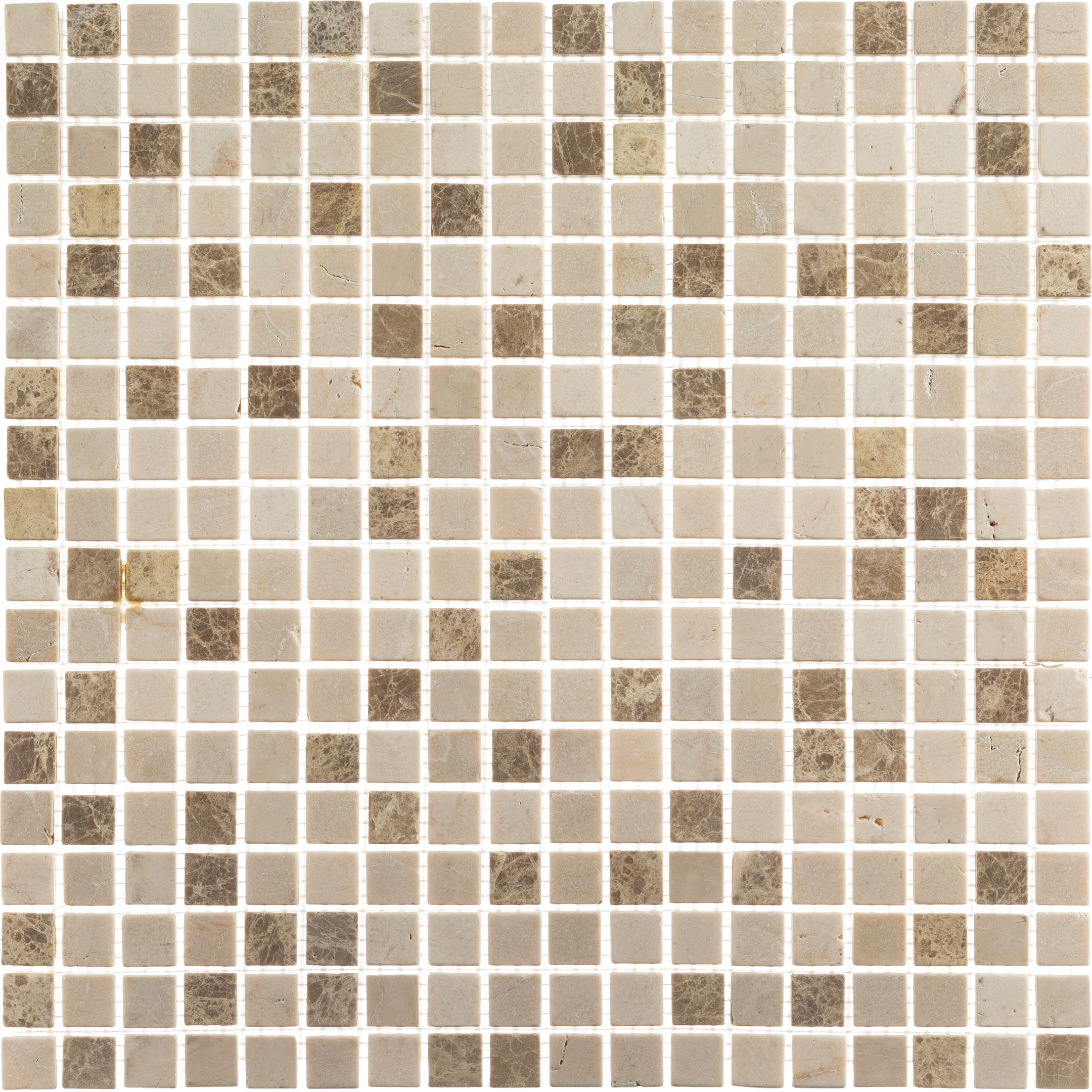 Плитка-мозаика Мозаика Mir Mosaic Natural i-Tilе бежевая из натурального камня 298х298х4 мм глянцевая