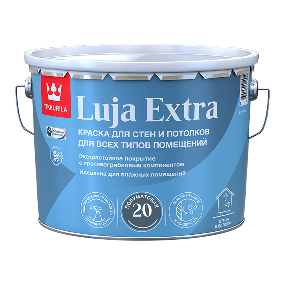   Петрович Краска моющаяся Tikkurila Luja Extra полуматовая база А белая 9 л