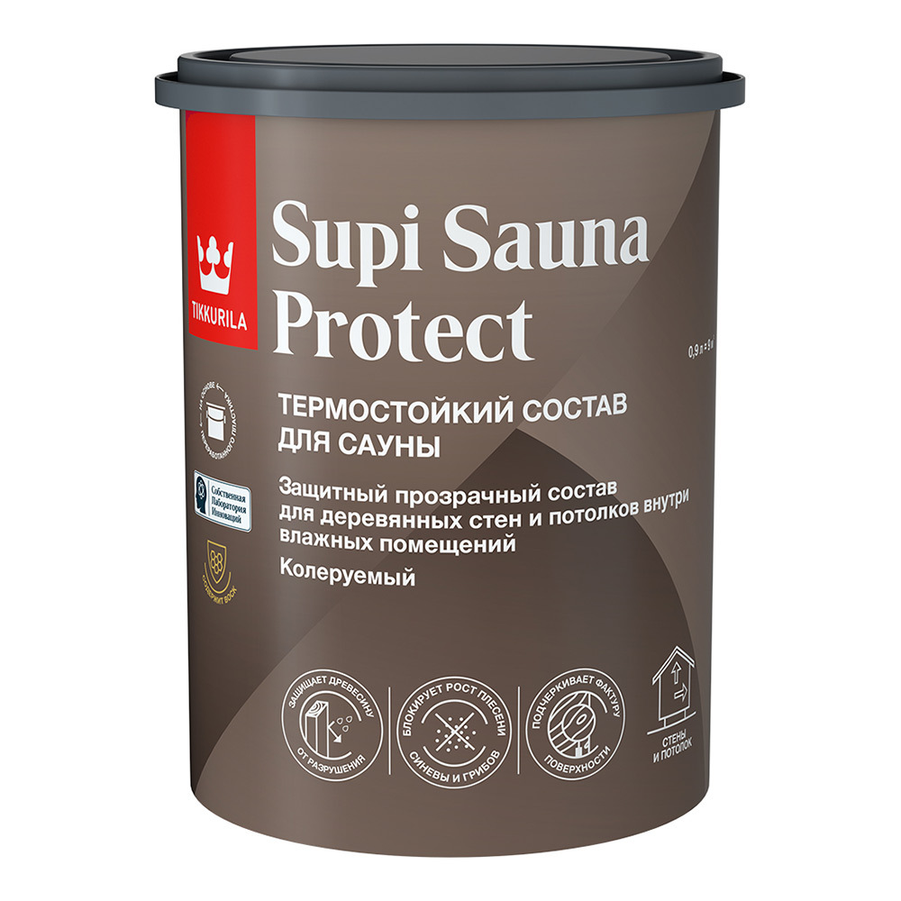  Антисептик Tikkurila Supi Sauna Protect для бань и саун бесцветный 0,9 л