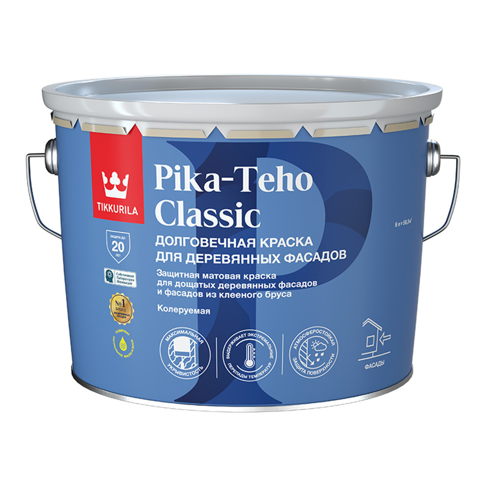 Краска фасадная по дереву Tikkurila Pika-Teho Classic водно-дисперсионная база C бесцветная 9 л