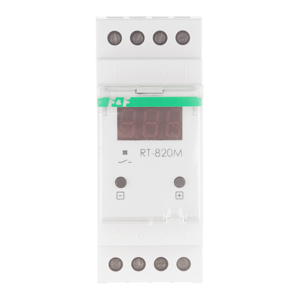  Реле контроля температуры модульное F&F RT-820M (EA07.001.007) 230 В 16 А тип AC 7P+N