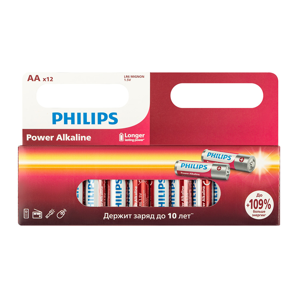 Батарейка Philips Power пальчиковая АА 1,5 В (12 шт.) (Б0064661)