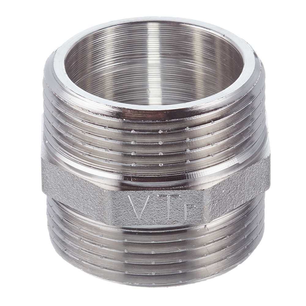 Ниппель Valtec 1 1/4 НР(ш) х 1 1/4 НР(ш) латунный (VTr.582.N.0007)