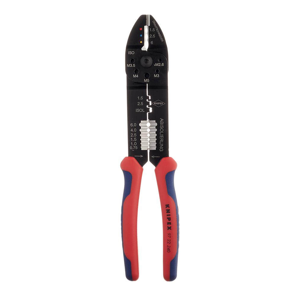 Пресс-клещи Knipex для обжима наконечников 0,5-6 кв.мм (KN-9722240SB)